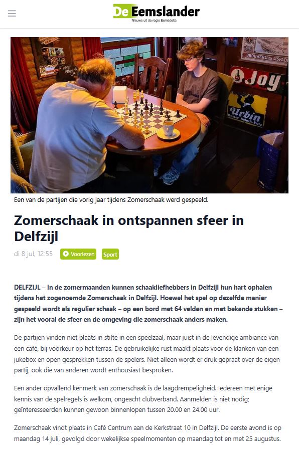 Zomerschaak-artikel